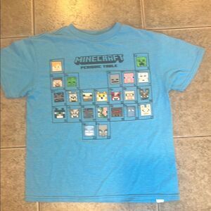 Minecraft Boys Blue Periodic Table Short Sleeve Tee Size Large 10/12
